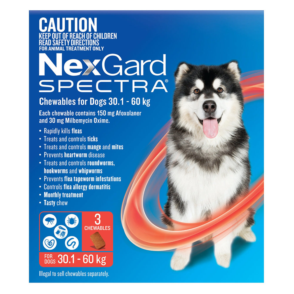 NexGard Spectra Dog Very Large 30.1-60kg Red