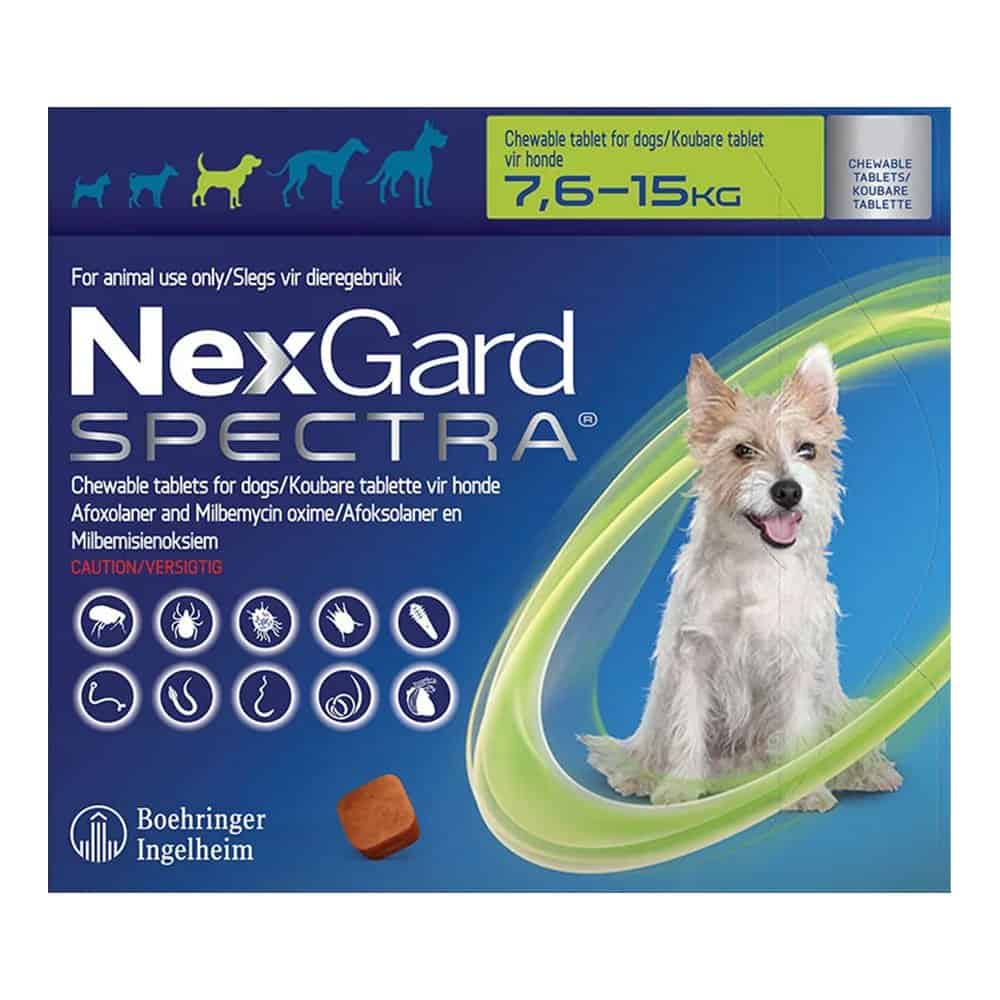 NexGard Spectra Dog Medium 7.6-15kg Green
