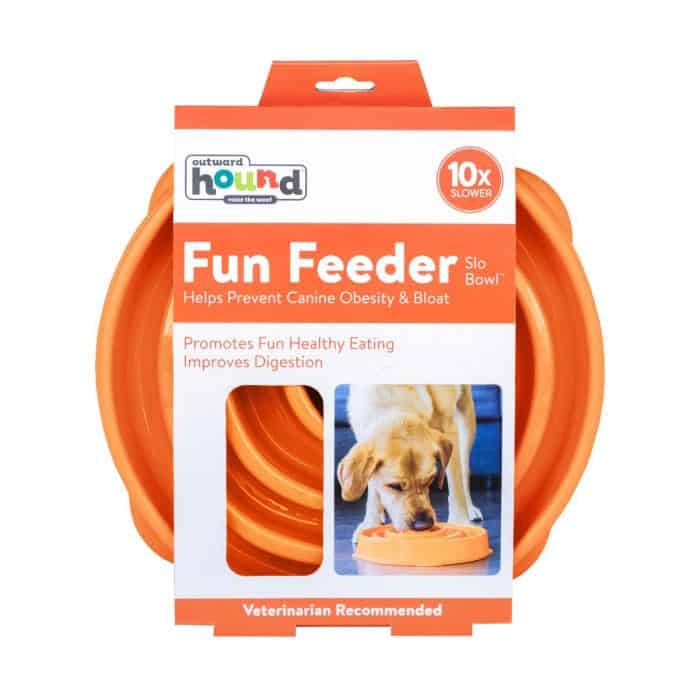 Outward Hound Fun Feeder Dog Bowl - Orange