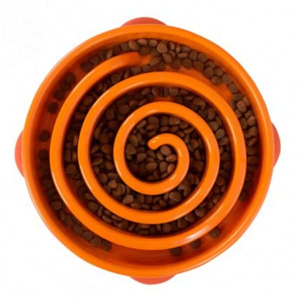 Outward Hound Fun Feeder Dog Bowl - Orange