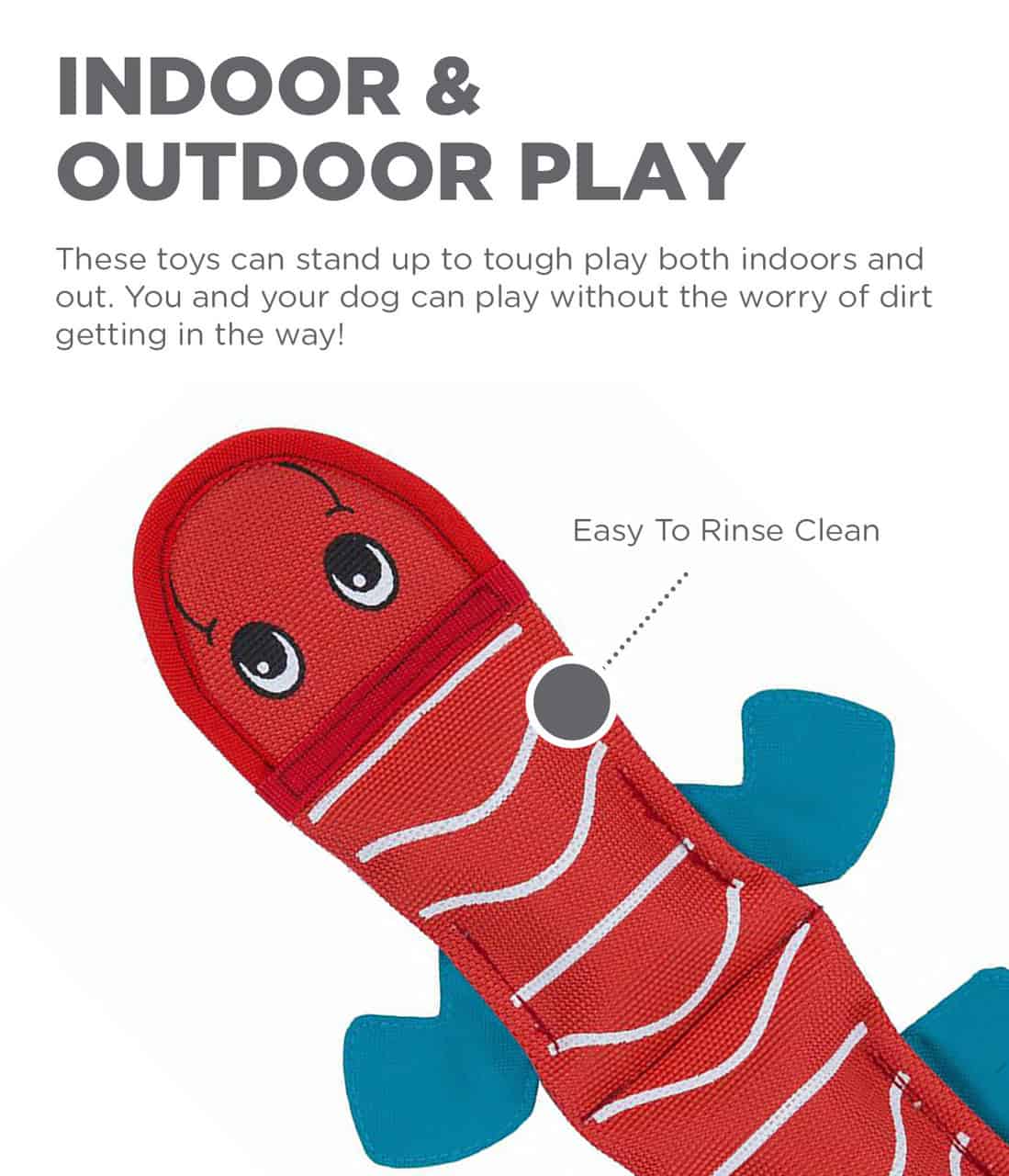 Outward Hound Dog Fire Biterz Lizard Squeaky Dog Toy - 2 Squeak