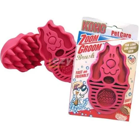 Kong ZoomGroom Raspberry Dog Brush