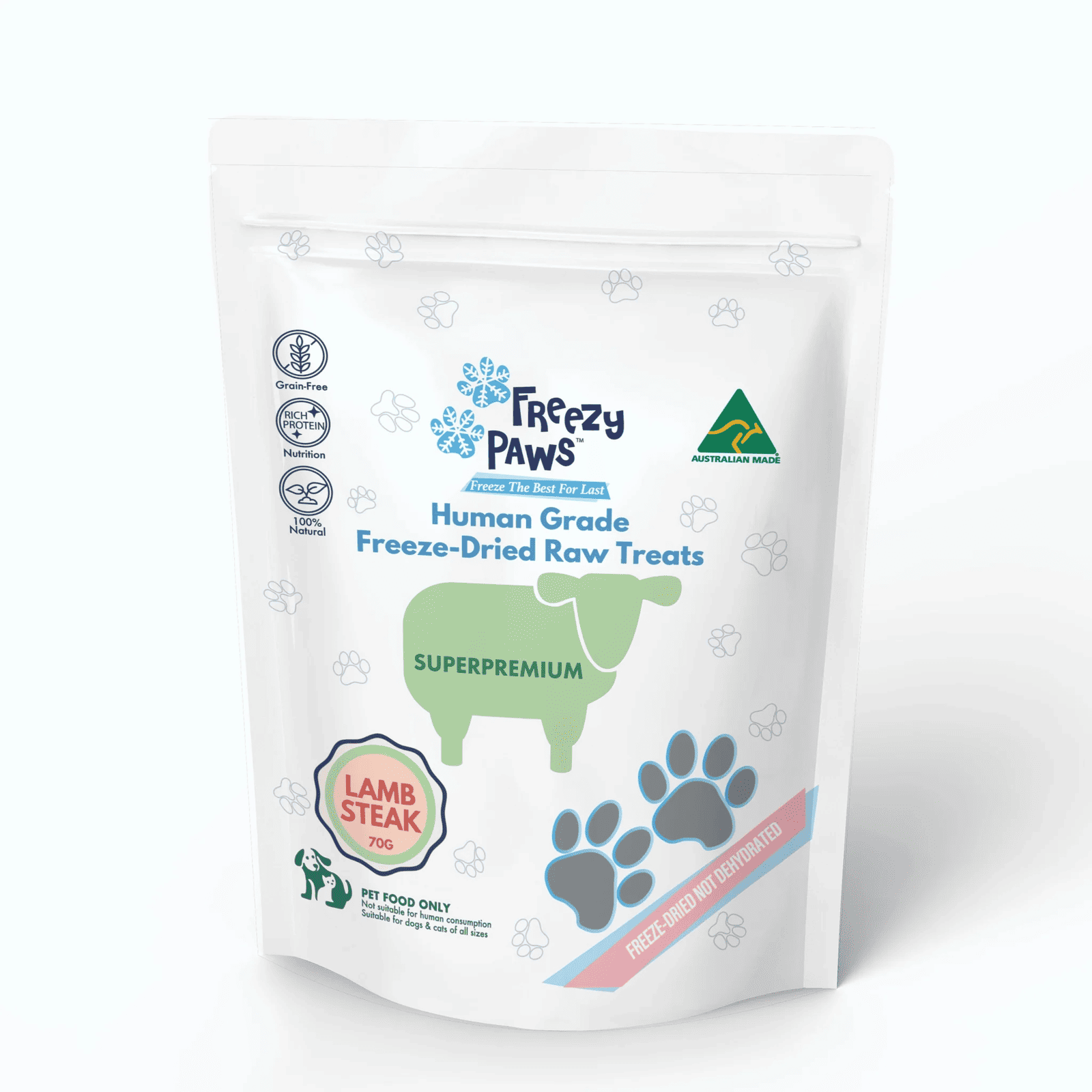 Freezy Paws Freeze Dried Lamb Steak Treats 70G