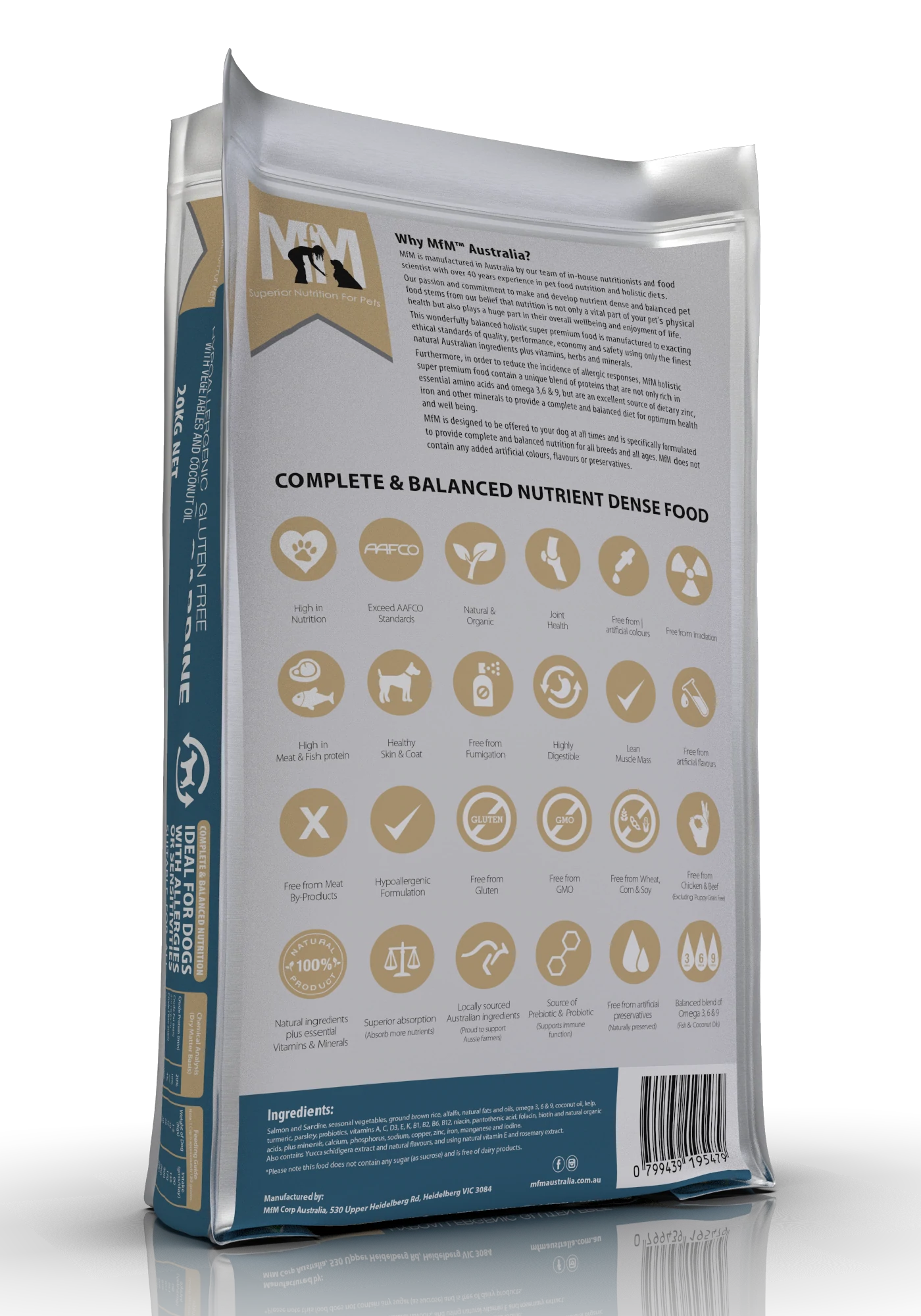 Meals For Mutts Dog Large Breed Salmon & Sardine Gluten Free Dry Food