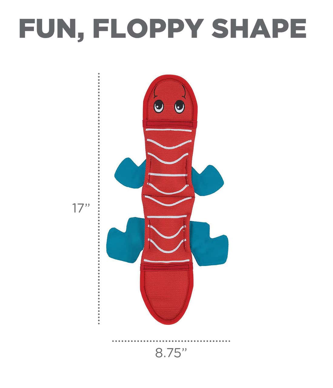 Outward Hound Dog Fire Biterz Lizard Squeaky Dog Toy - 2 Squeak