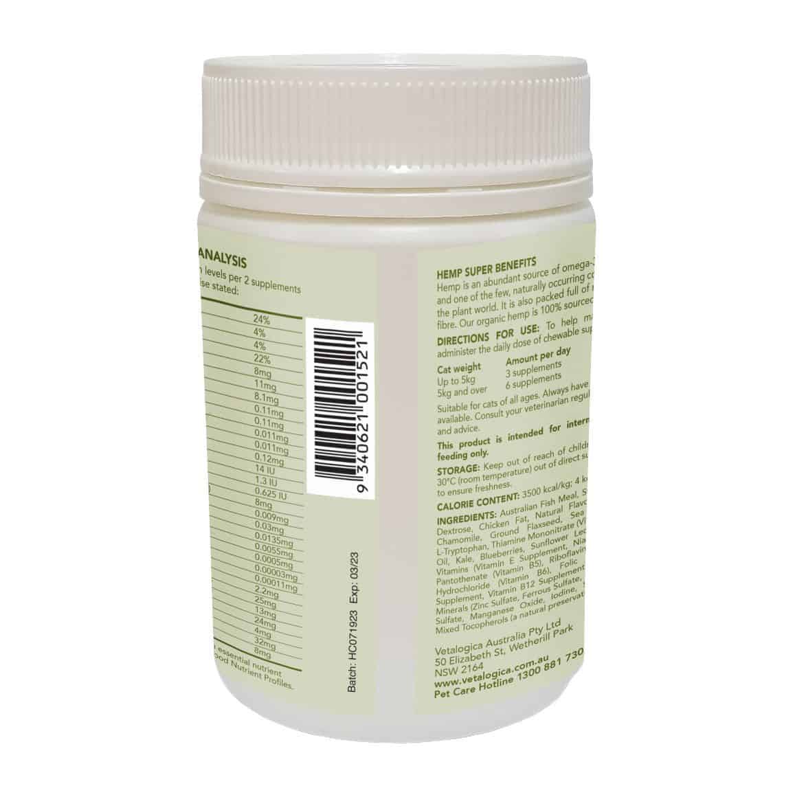 Vetalogica Hemp Clinicals Calming Plus Cat Supplements 100g