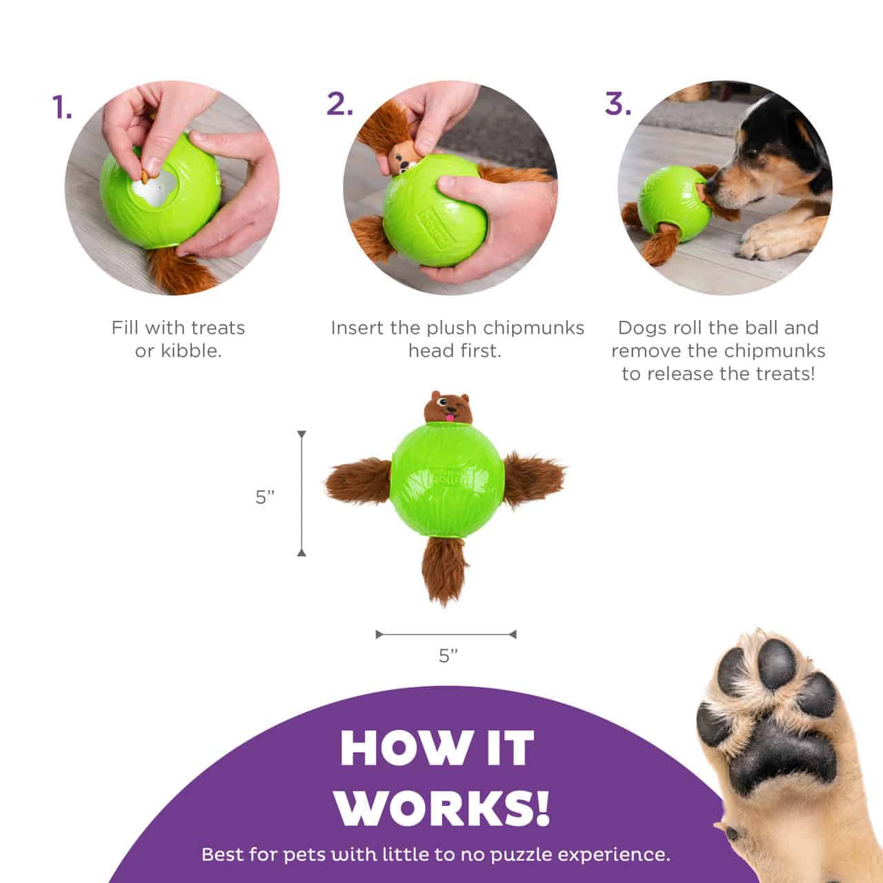 Nina Ottosson Dog Snuffle N' Treat Ball Dog Toy - Green