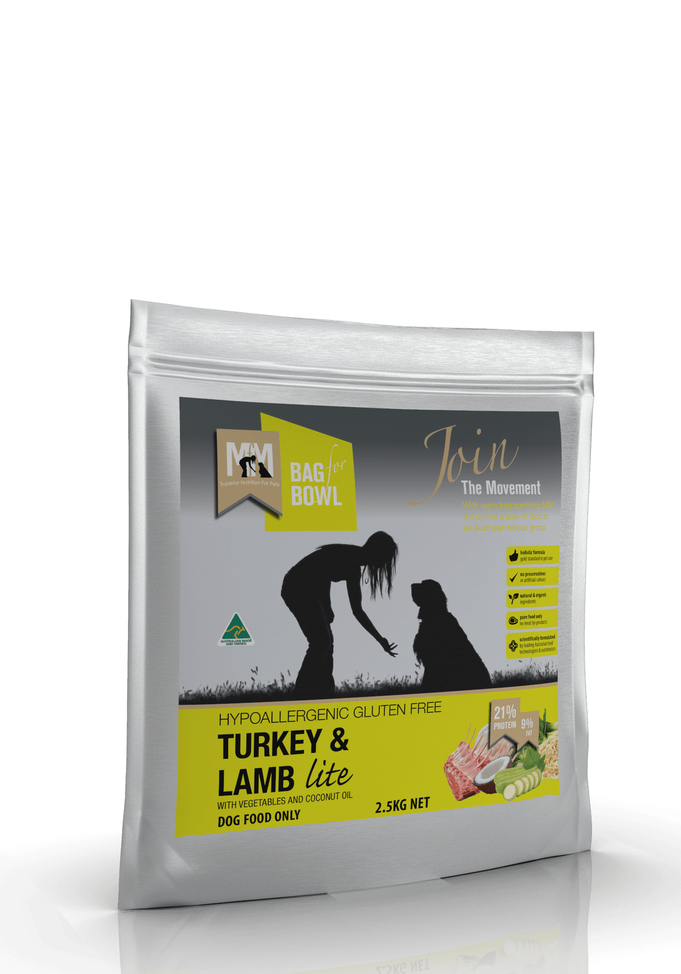 Meals For Mutts Dog Lite Turkey & Lamb Gluten Free Dry Food - 2.5Kg